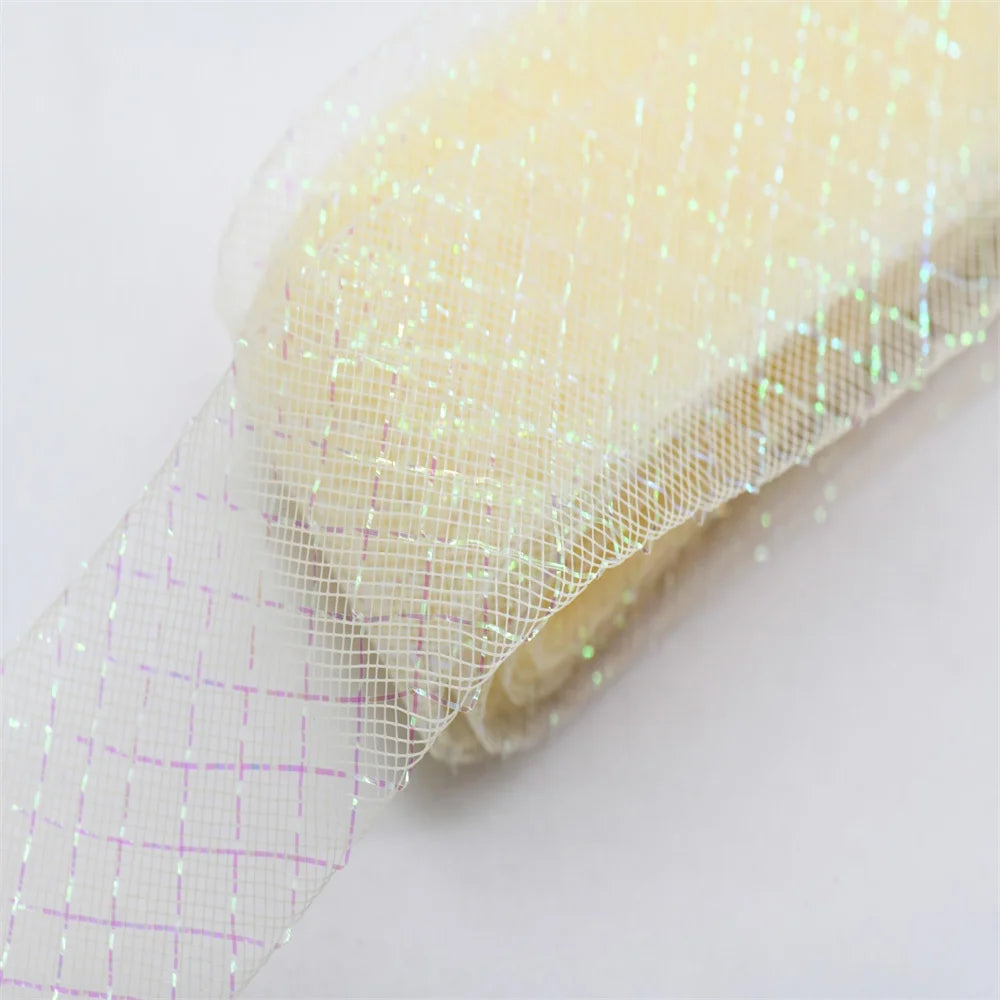 Wholesale Elasticity Crinoline with silk thread  horsehair braid Mesh Fabric Soft Polyester Wedding Dress skirt making crafts