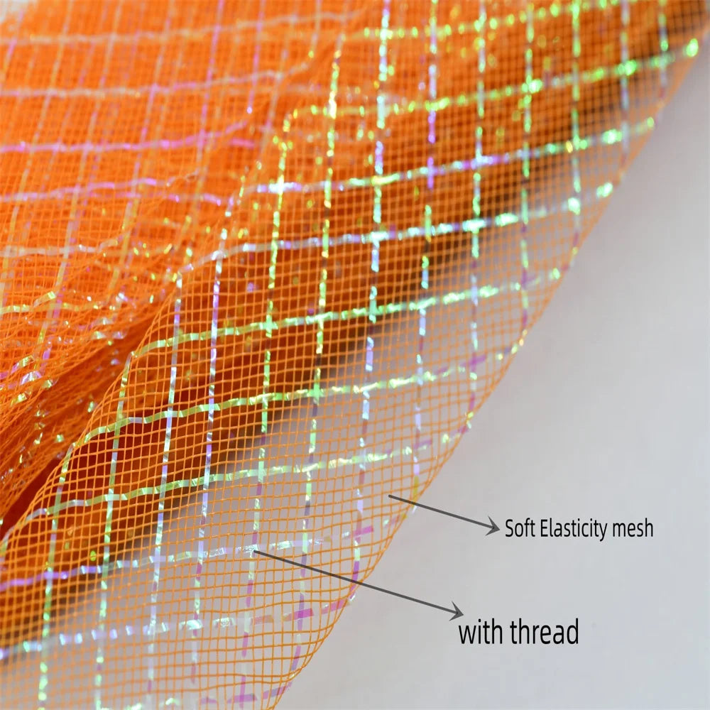Wholesale Elasticity Crinoline with silk thread  horsehair braid Mesh Fabric Soft Polyester Wedding Dress skirt making crafts
