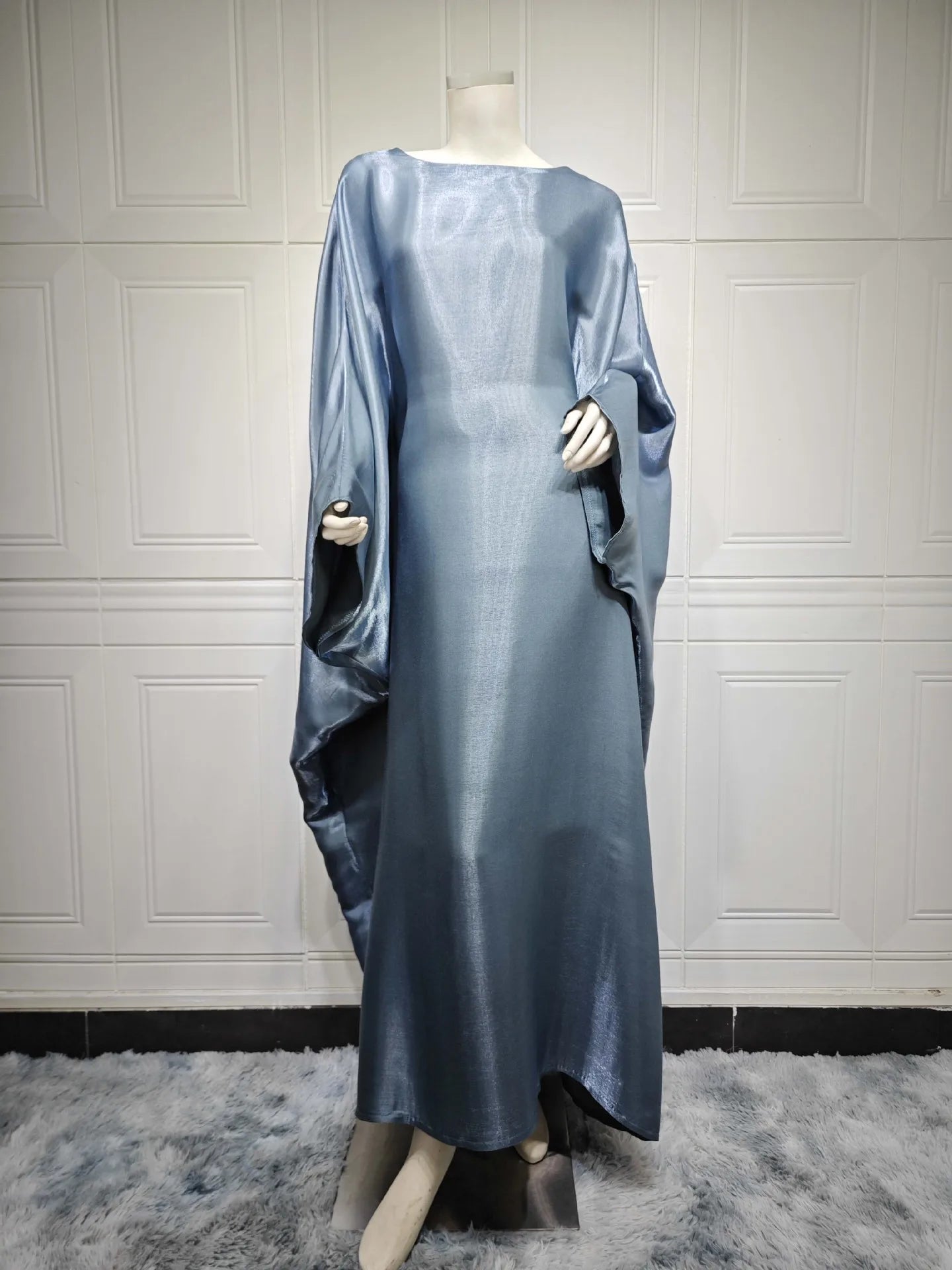 Women's Silky Bat Sleeve Abaya Maxi Dress