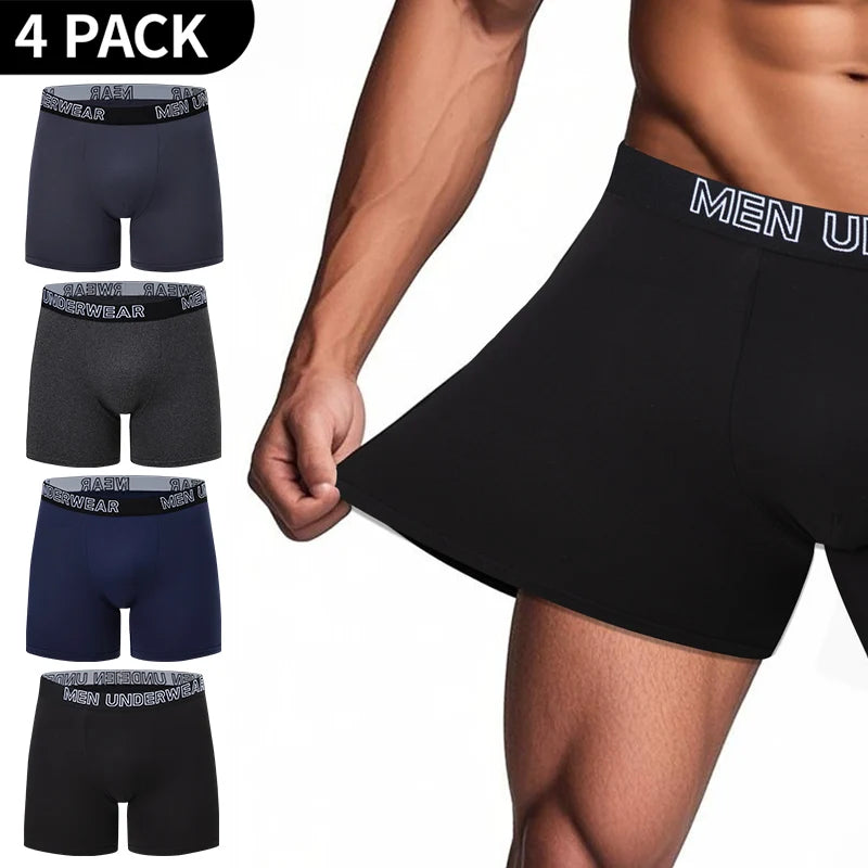 4/5/10 Pcs Fashionable Men's Long Underwear Casual Boyshort Youth Sports Shorts Comfortable Breathable Stretch Shorts Underwear