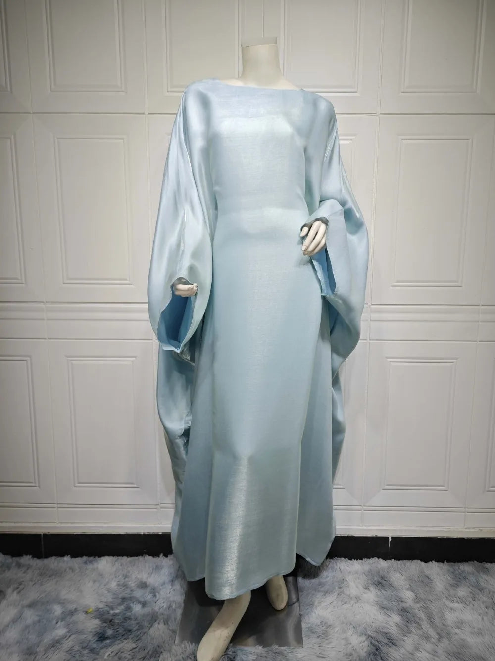 Women's Silky Bat Sleeve Abaya Maxi Dress