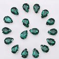 Glitter Flatback Crystal Sewing Beads Loose Diy Dress Stones With Claw Glass Water Droplets Beads For Needlework 10PCS S066