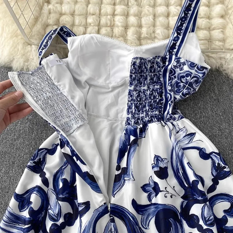 Women's Floral V-Neck Spaghetti Strap Maxi Dress