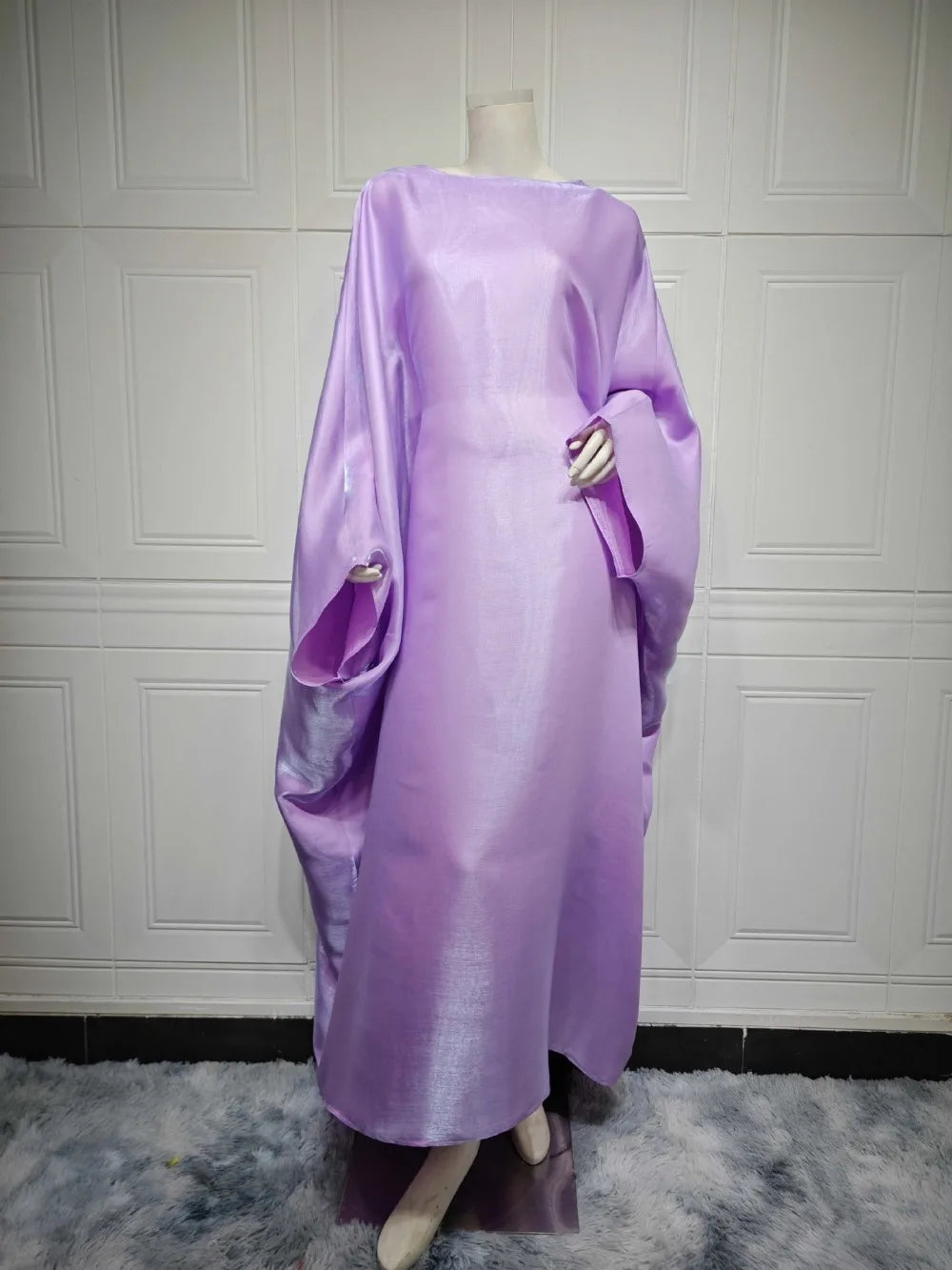 Women's Silky Bat Sleeve Abaya Maxi Dress