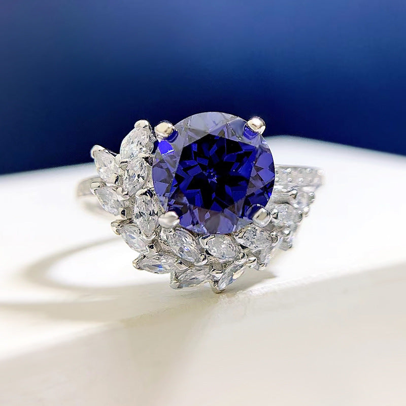S925 Silver Round Rhinestone Ring — Timeless Elegance for Her