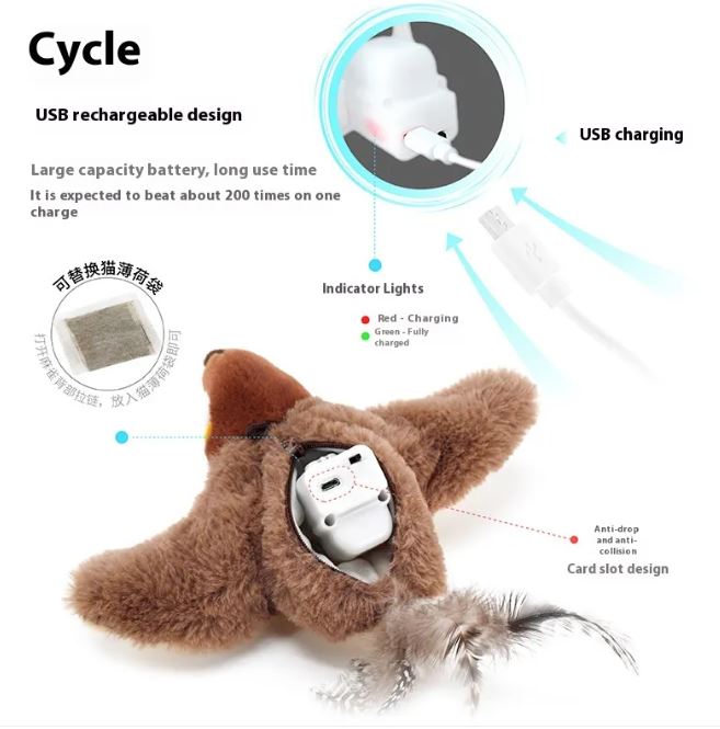 Flapping Bird Cat Toy — Interactive Motion Toy for Curious Cats
