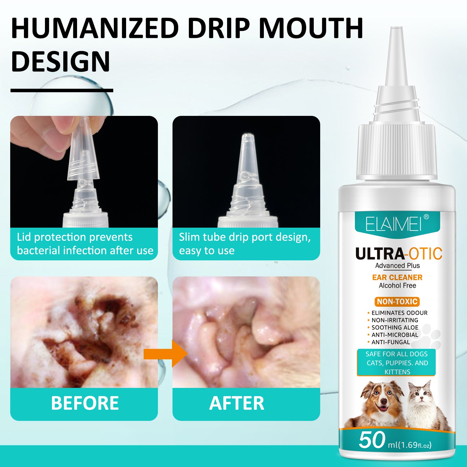 Pet Ear Cleaner 50ml — Gentle & Effective for Dogs & Cats
