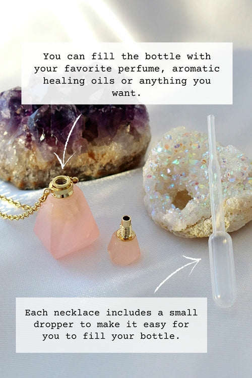 Healing Stones Aromatherapy Bottle Pendant Necklace