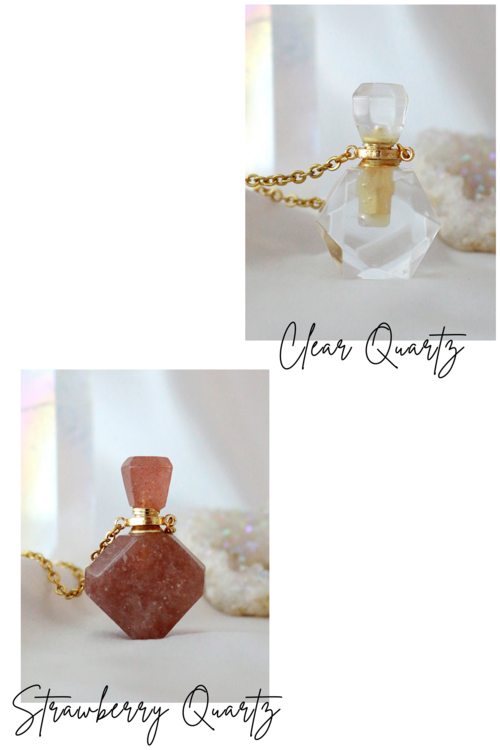 Healing Stones Aromatherapy Bottle Pendant Necklace